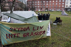 Tent action against deportations in Jesus park, malmö